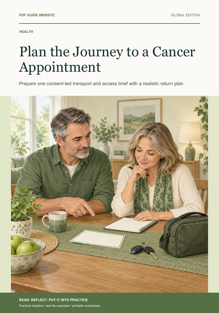 Plan the Journey to a Cancer Appointment — PDF guide cover