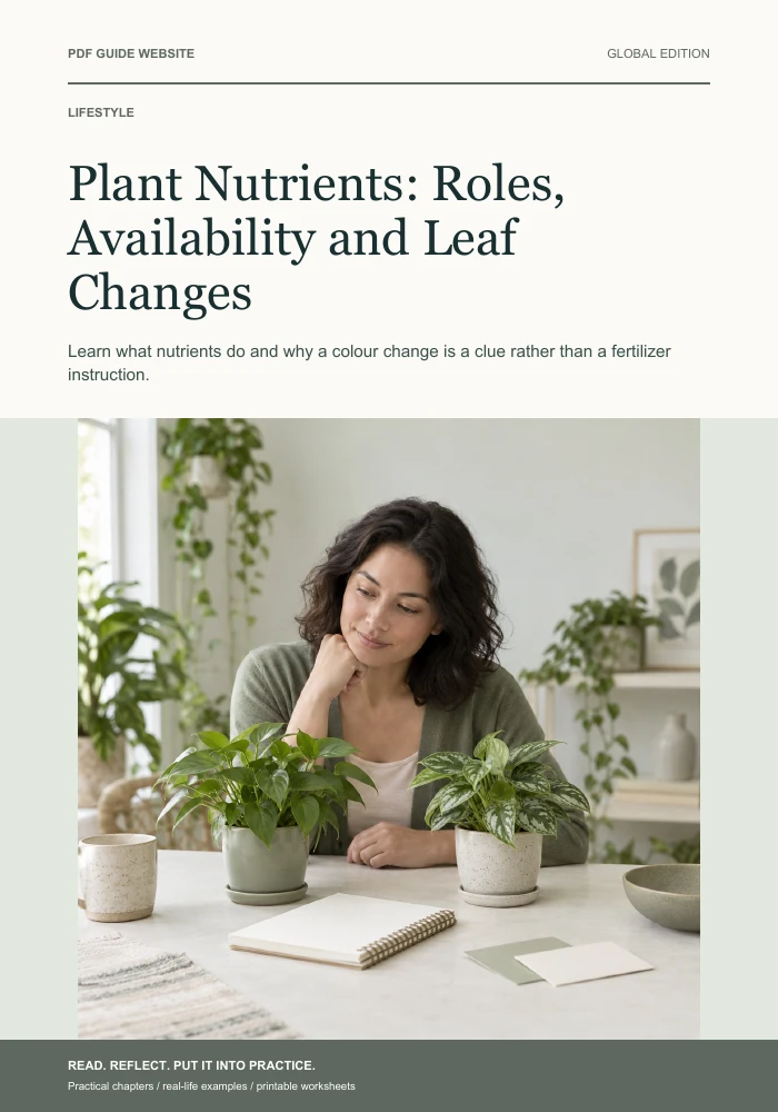 Plant Nutrients: Roles, Availability and Leaf Changes — PDF guide cover